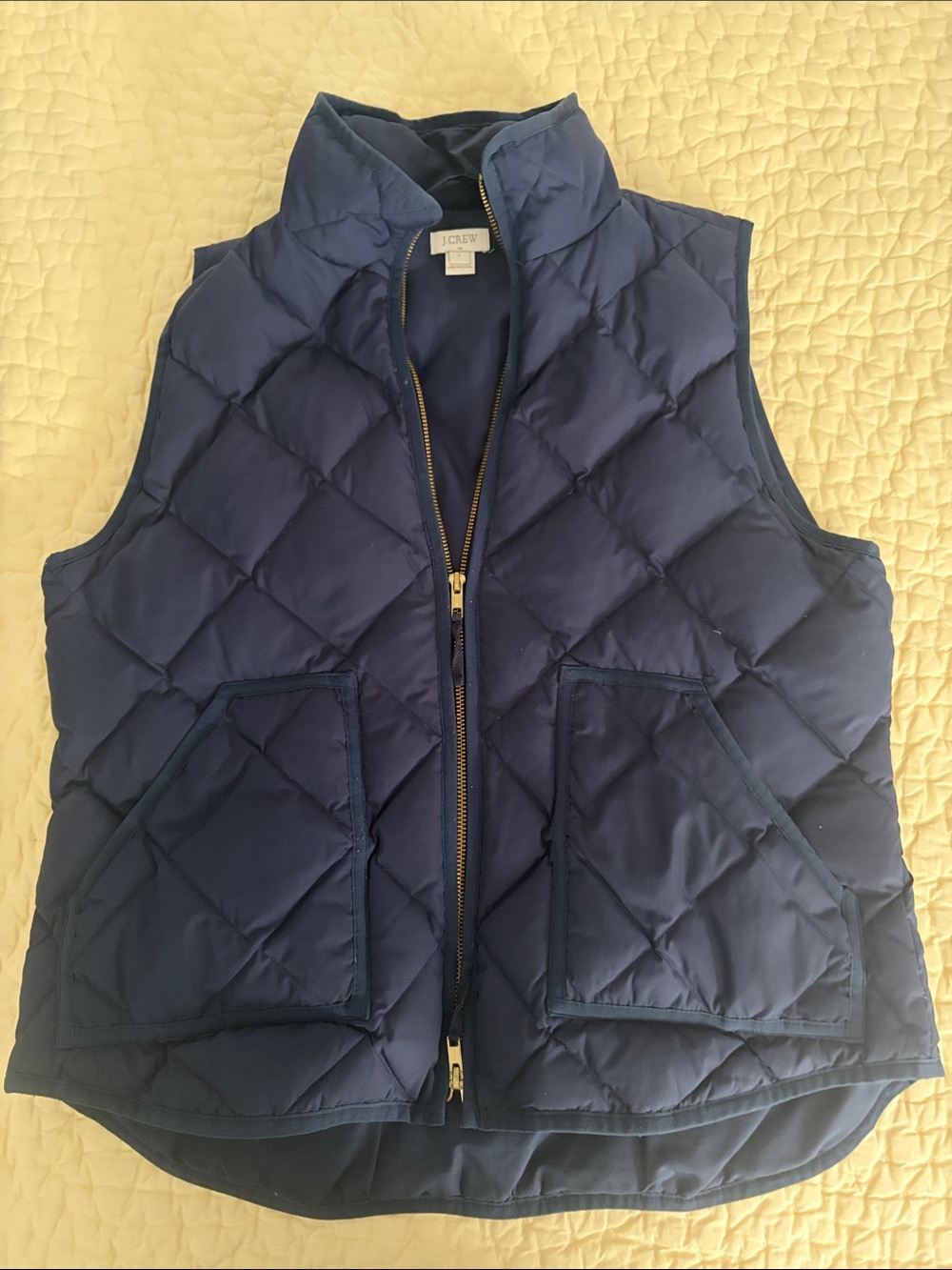 J. Crew Factory Navy Quilted Zip-Front Vest